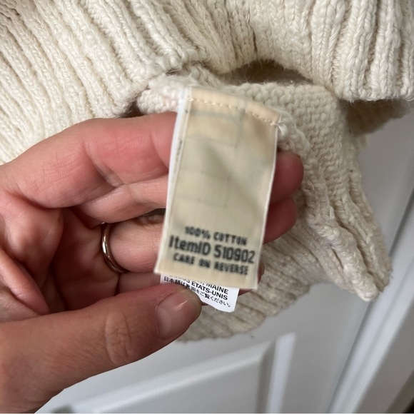 L.L. Bean Cotton Ragg Sweater, Funnelneck Pullover Fair Isle large - Picture 5 of 8